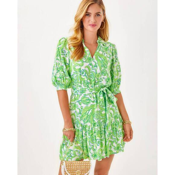 LILLY PULITZER Dresses & Skirts - NEW LILLY PULITZER women's renelle dress in resort white daffodil hill